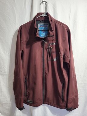 Point Zero Men’s Maroon Full-Zip Performance Jacket, Size XL